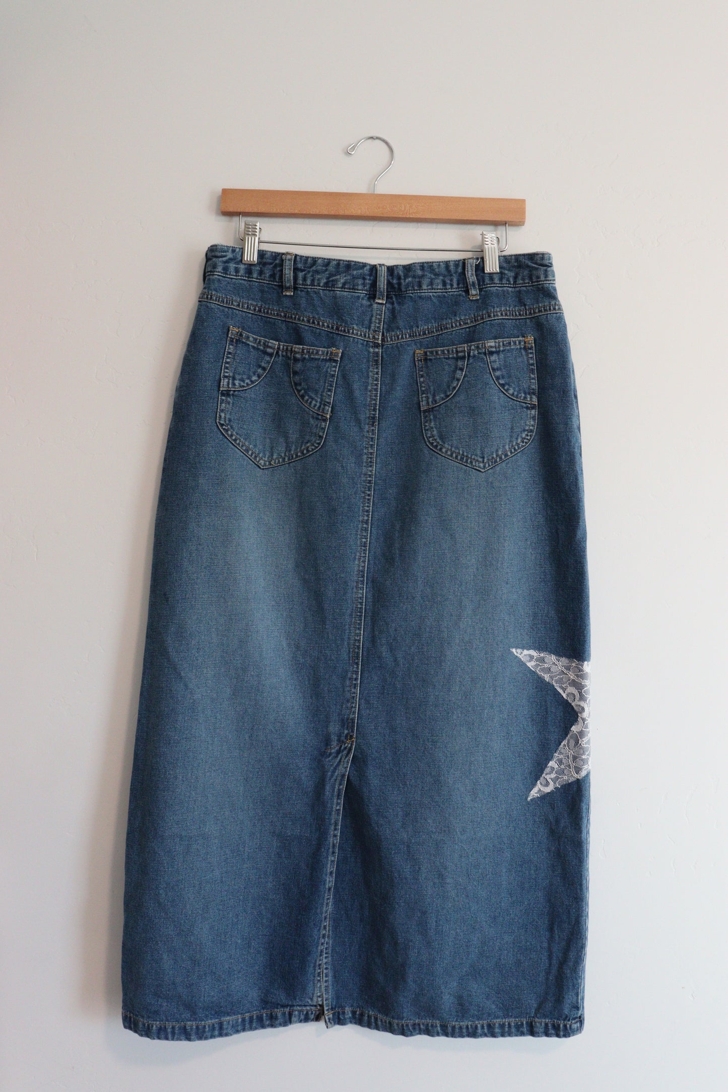 Denim maxi with lace stars SIZE 8