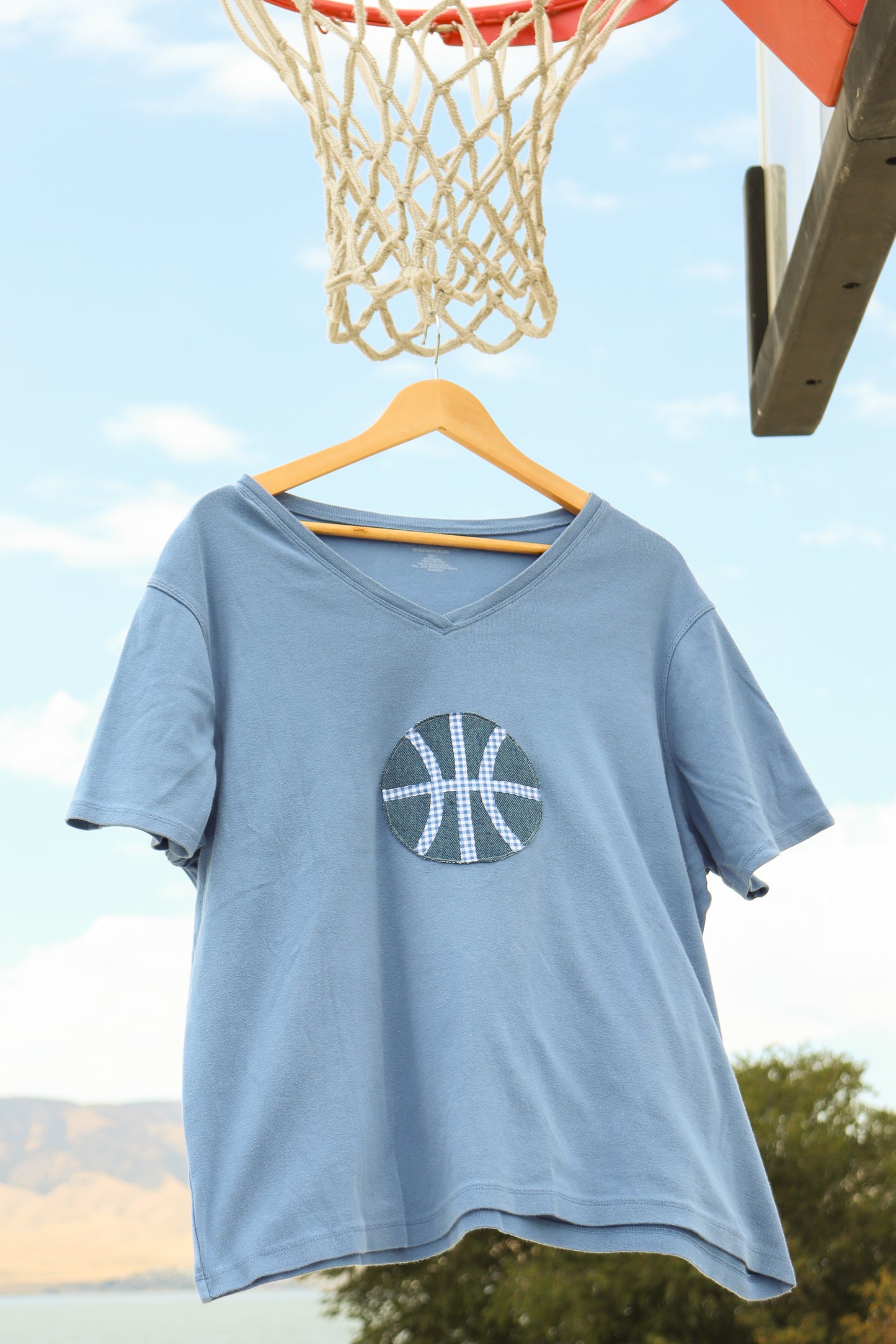 Blue women's basketball tee 2-XL