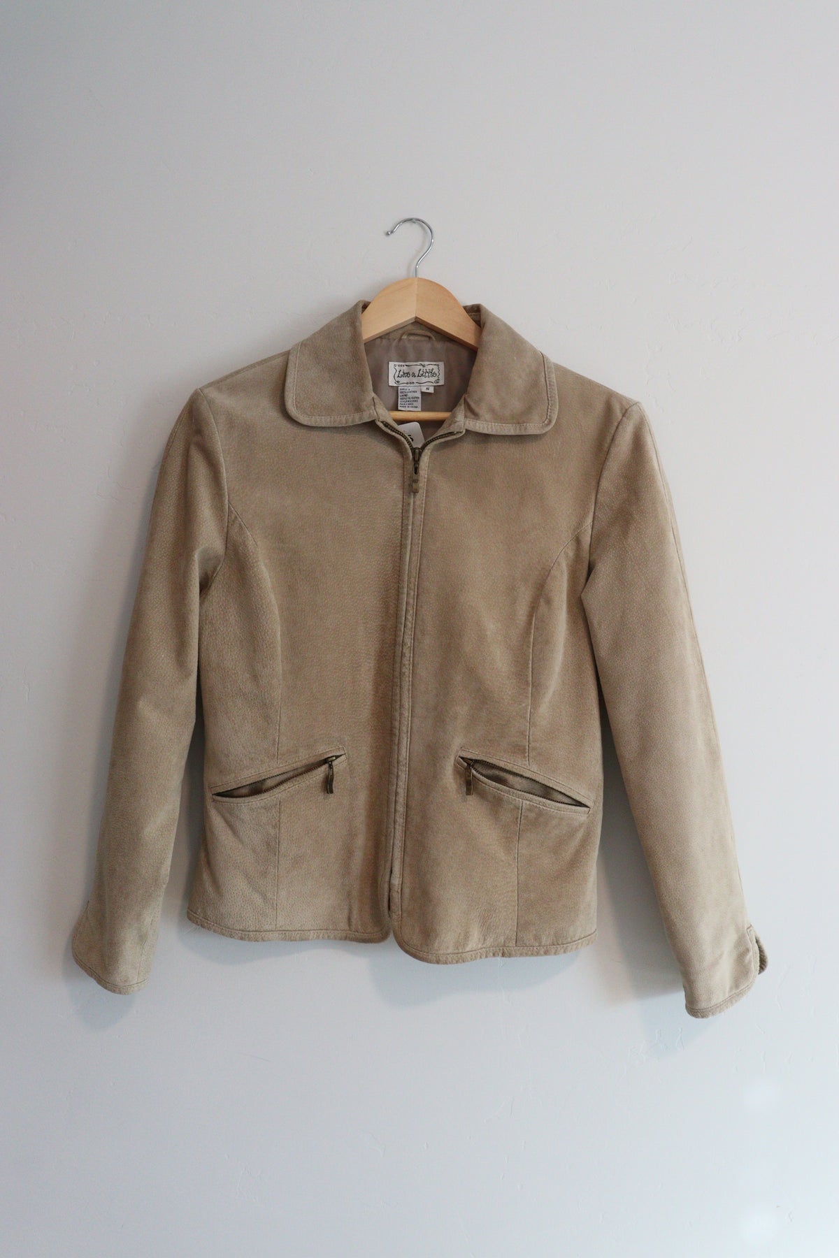Vintage tan leather jacket SMALL