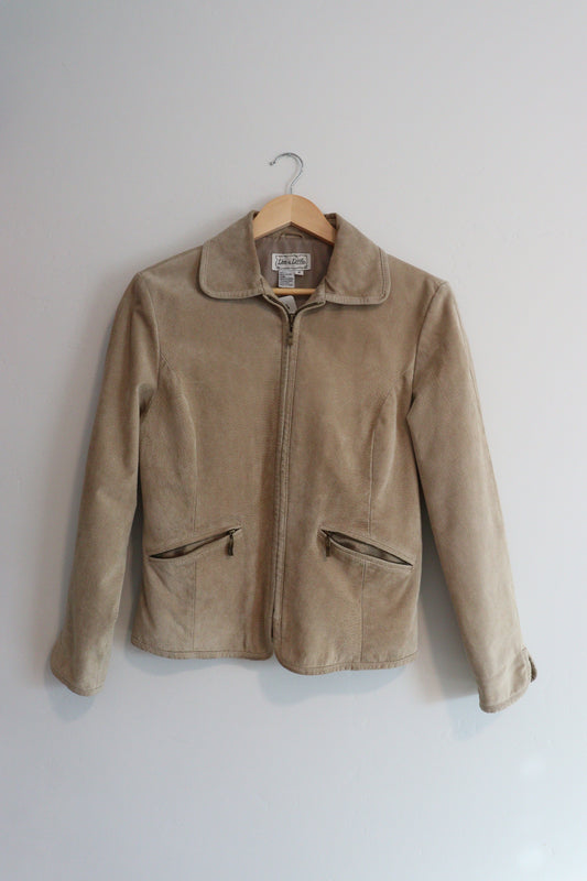 Vintage tan leather jacket SMALL