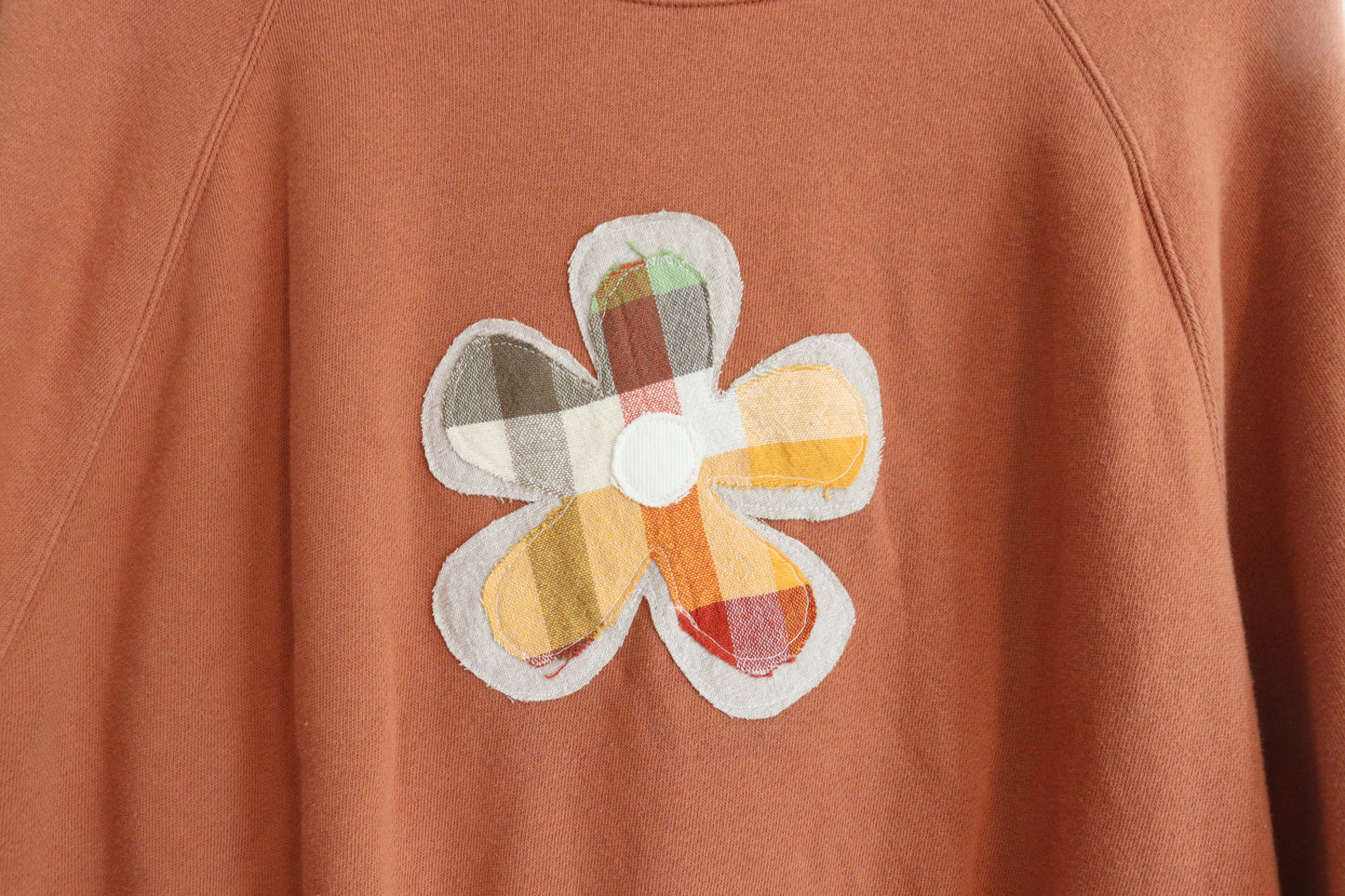 Burnt orange flower sweatshirt MEDIUM