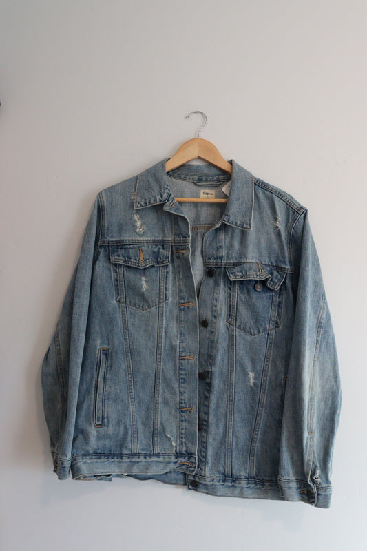 Lust for life denim trucker jacket LARGE