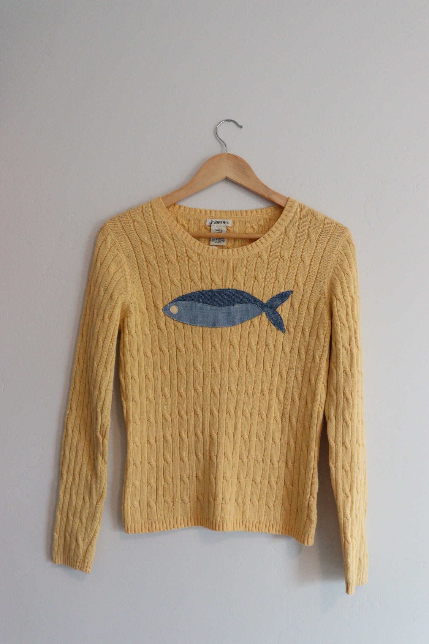 Yellow fish sweater SMALL