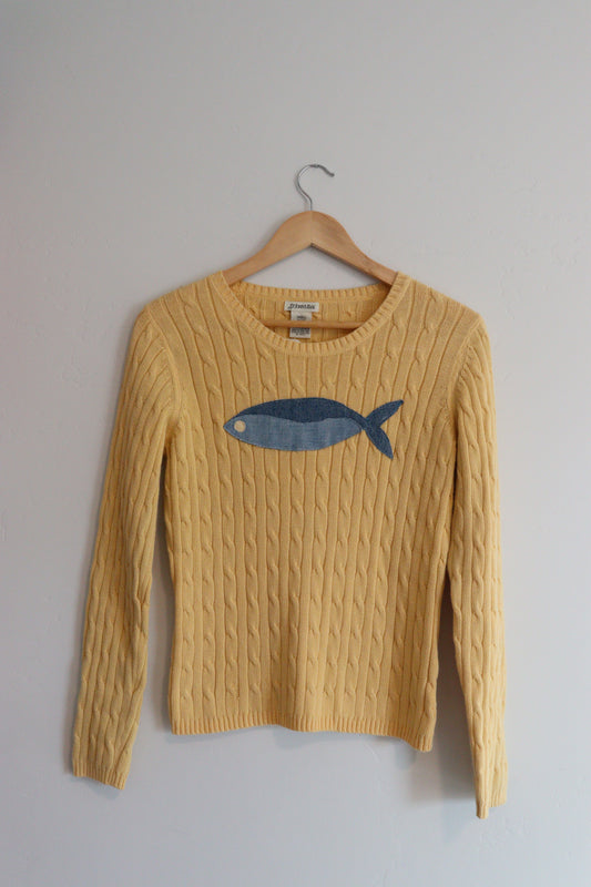 Yellow fish sweater SMALL