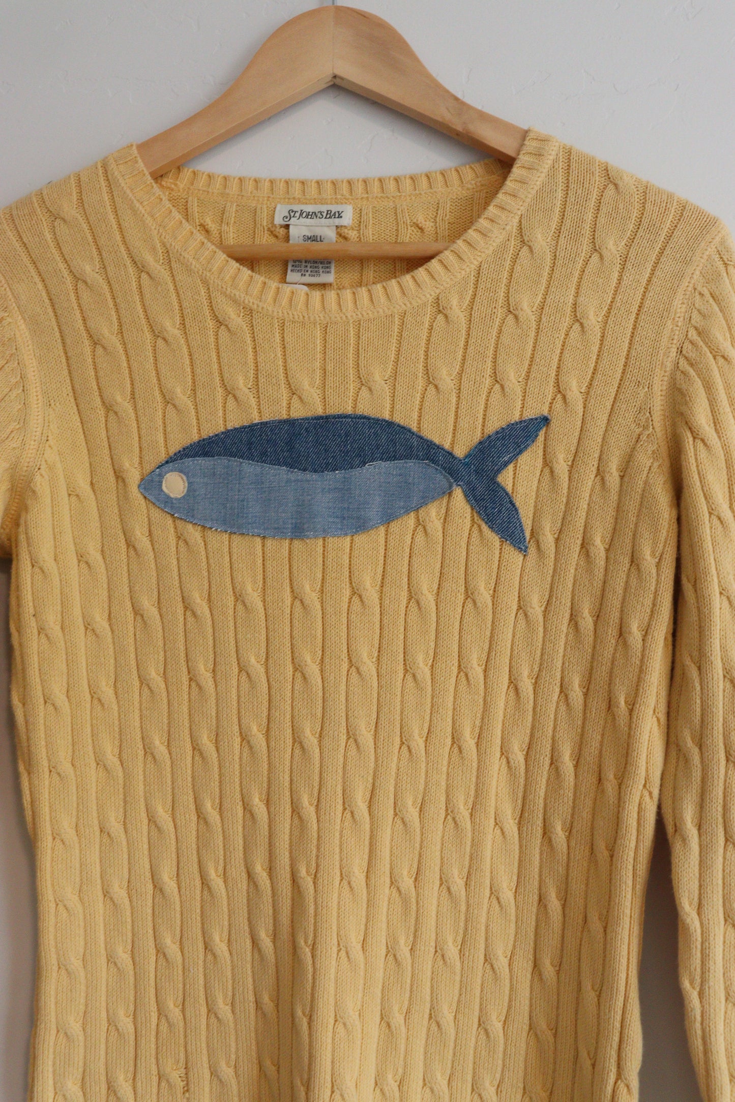 Yellow fish sweater SMALL