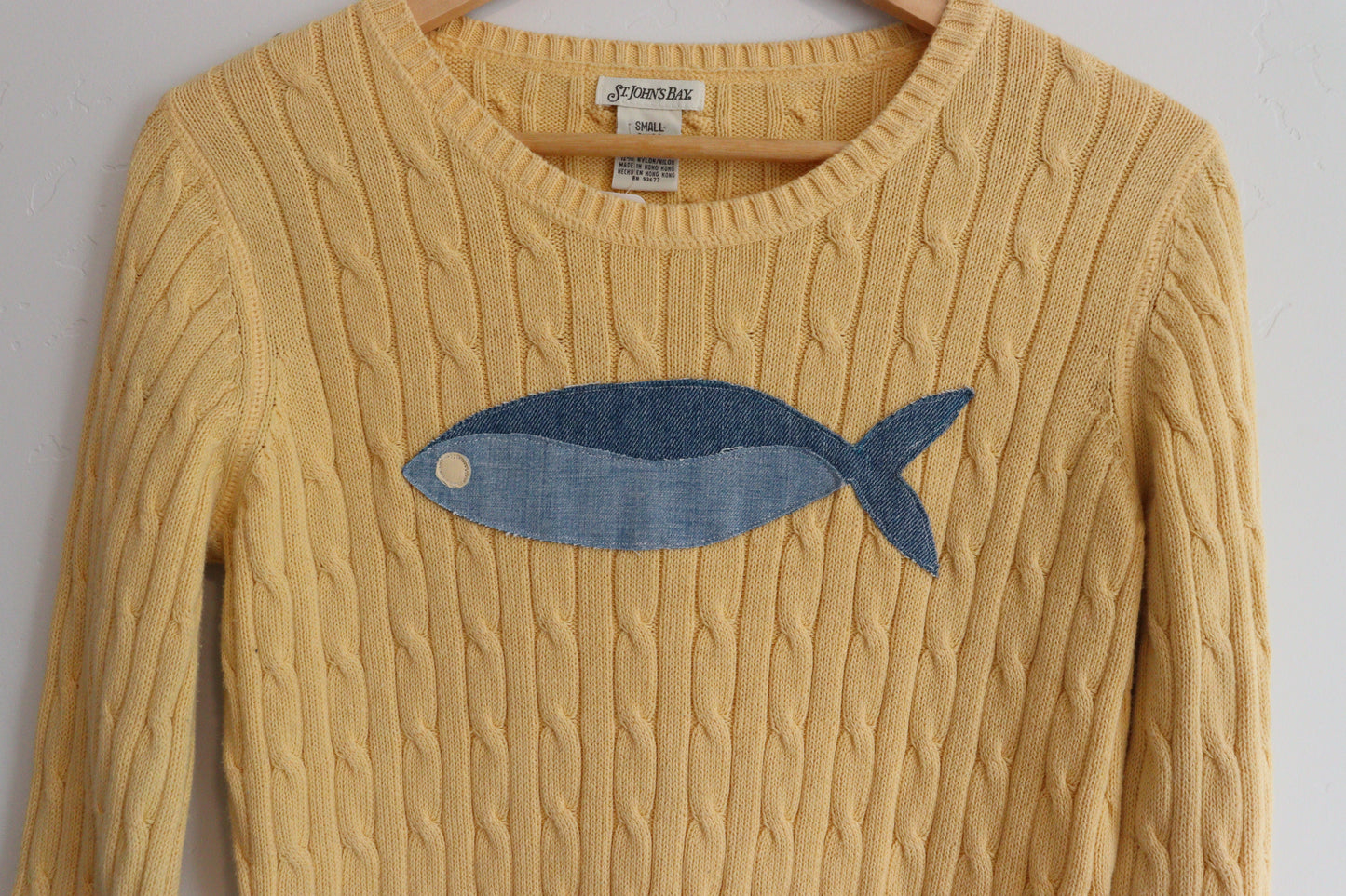 Yellow fish sweater SMALL
