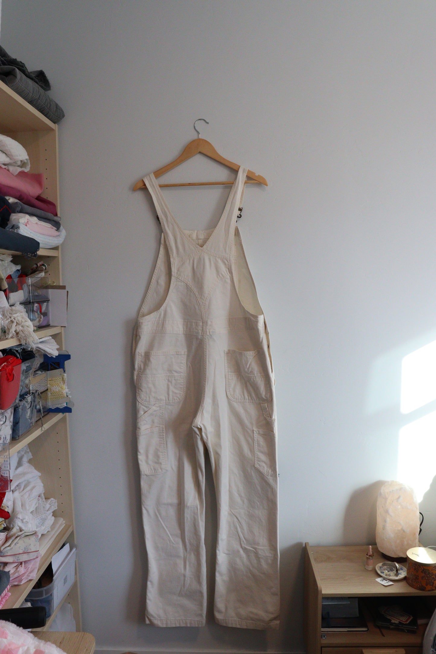 White carhartt overalls rework XL