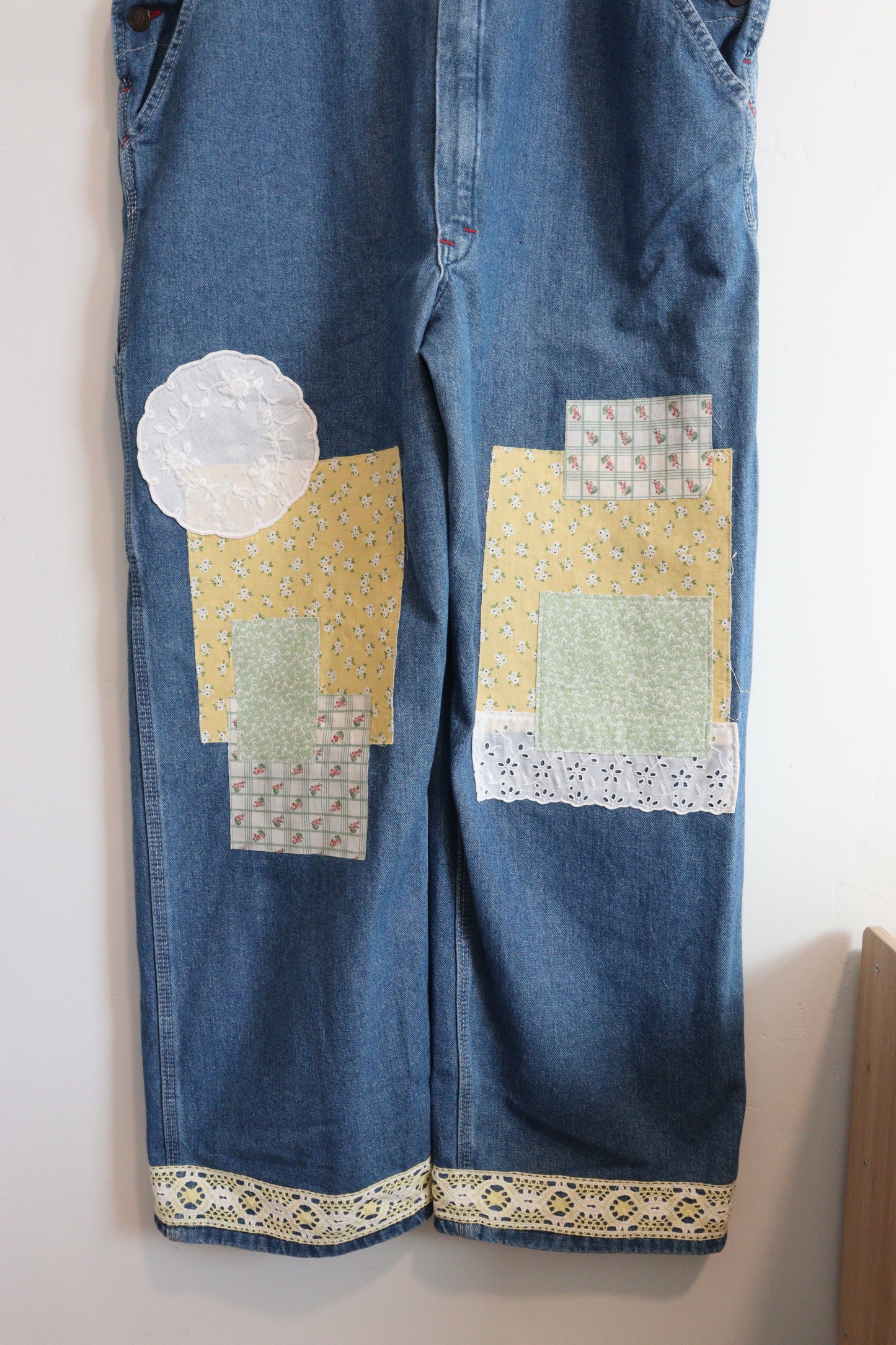 Dickie patchwork overalls XL