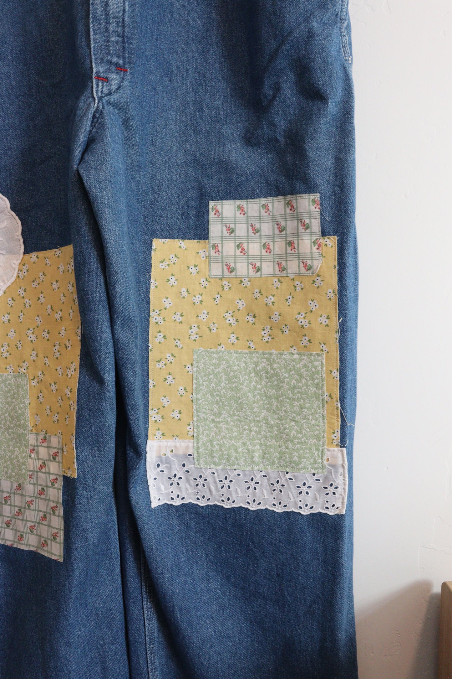 Dickie patchwork overalls XL