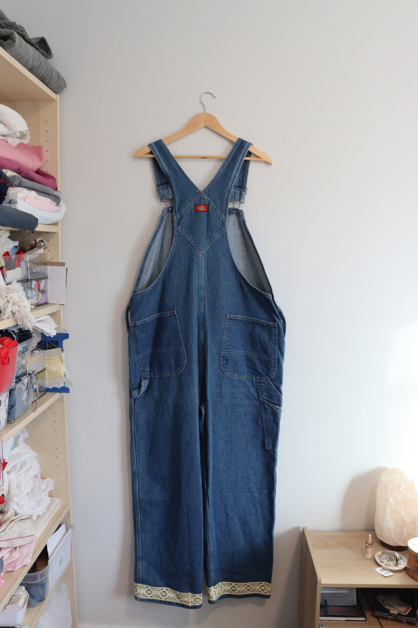 Dickie patchwork overalls XL