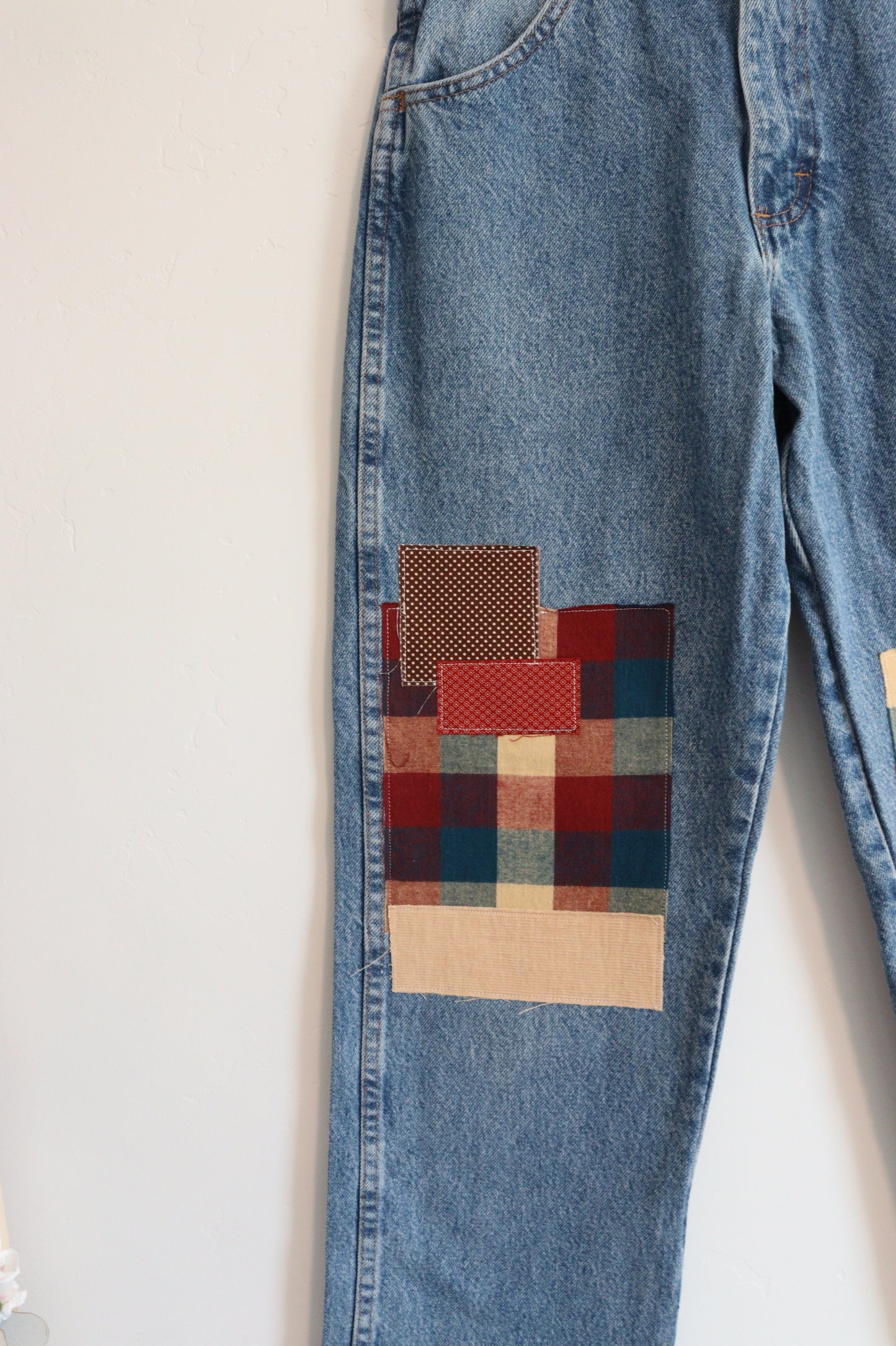 Straight leg patchwork jeans SIZE 27