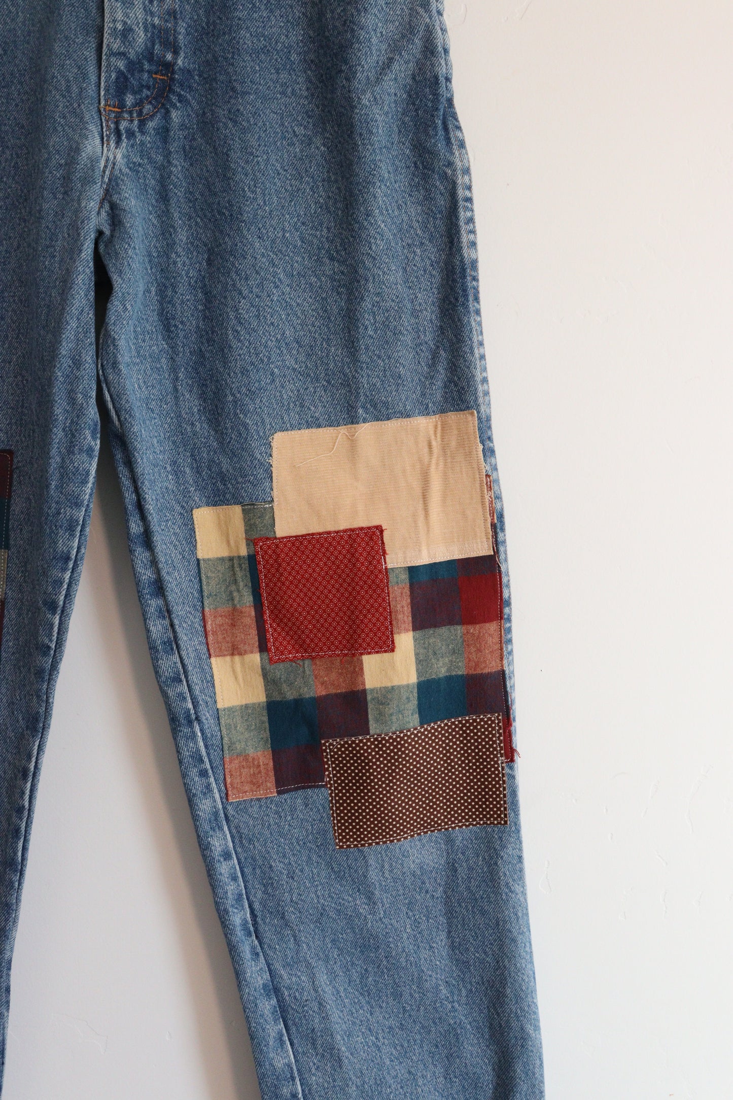 Straight leg patchwork jeans SIZE 27