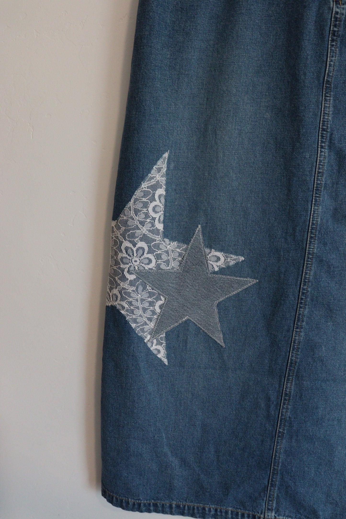 Denim maxi with lace stars SIZE 8