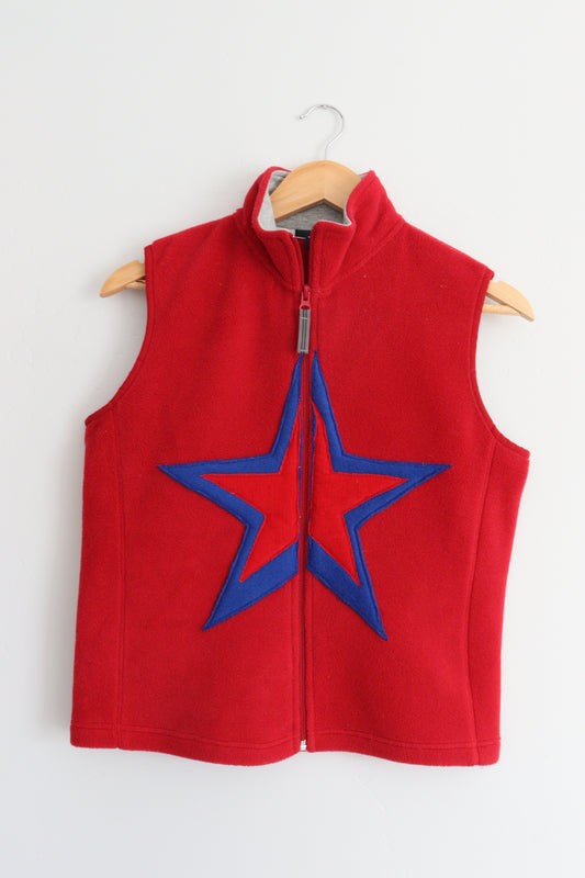 Red fleece star vest SMALL