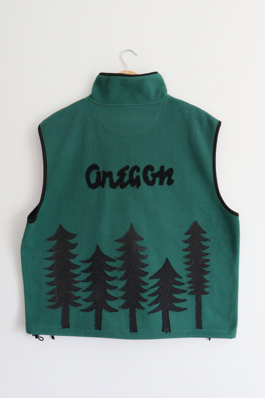 Oregon green fleece vest LARGE