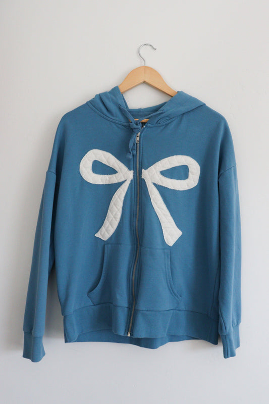 Quilted bow zip up LARGE