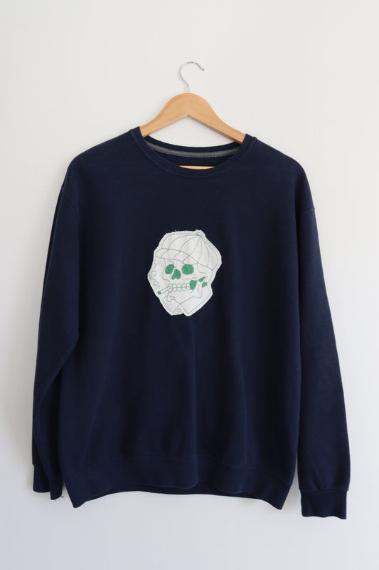 Smoking skeleton sweatshirt MEDIUM