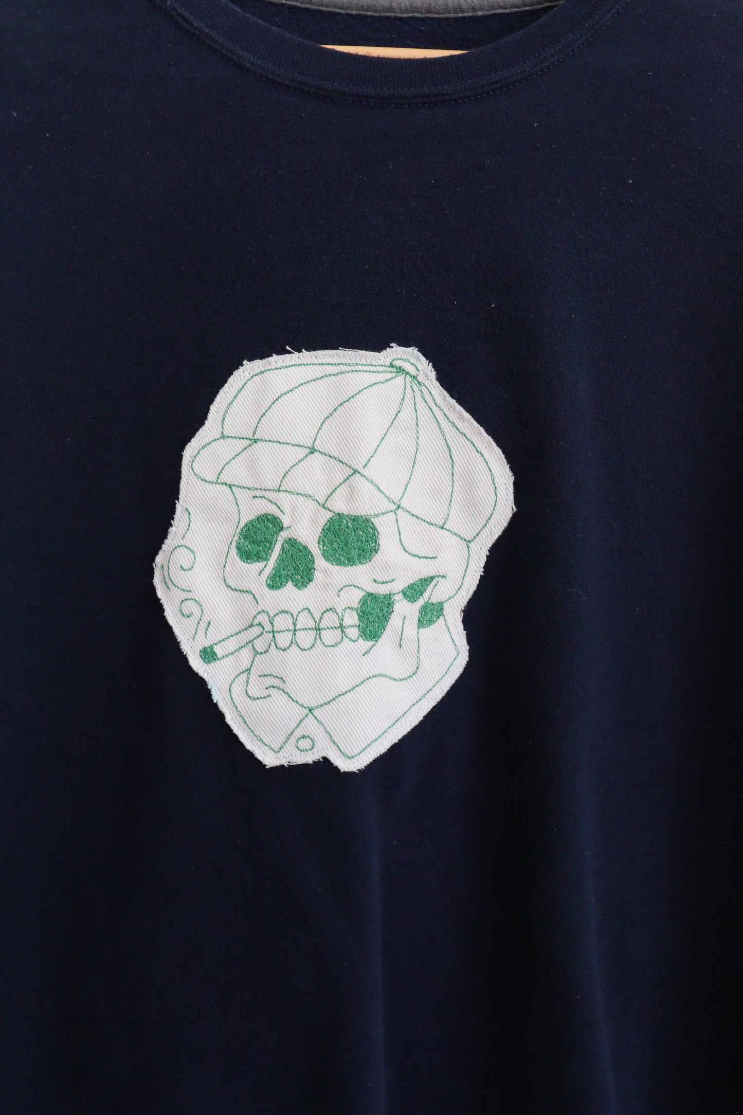 Smoking skeleton sweatshirt MEDIUM