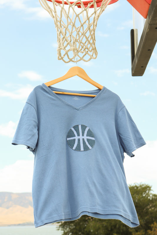 Blue women's basketball tee 2-XL